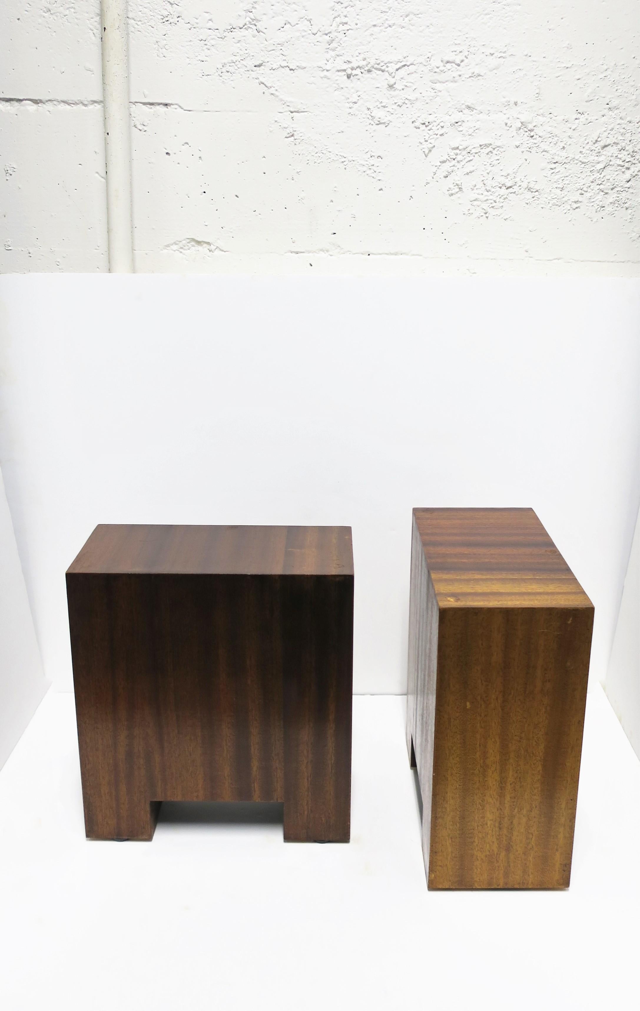 Wood End or Side Drinks Tables, Pair 5