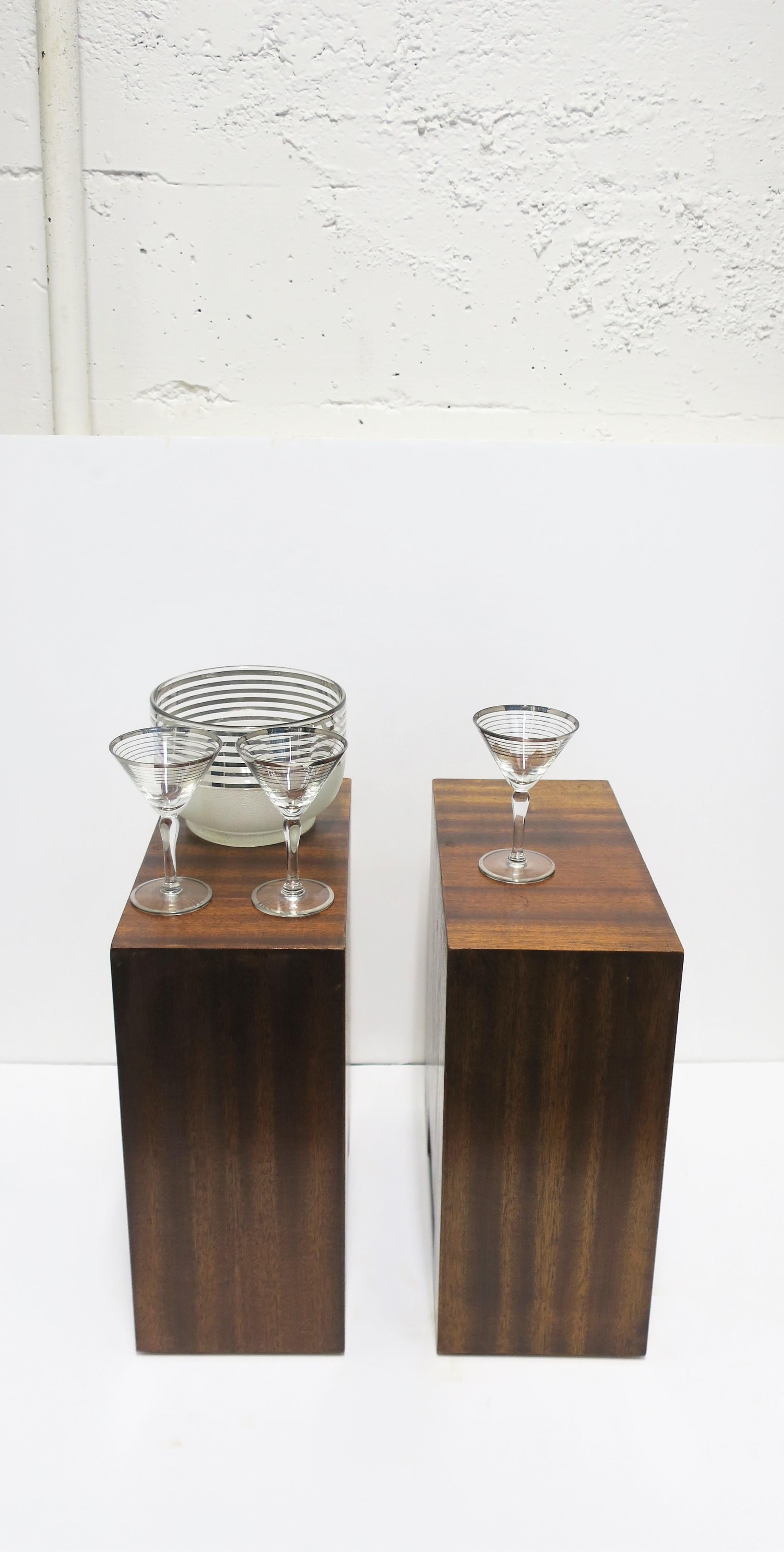 Wood End or Side Drinks Tables, Pair 7