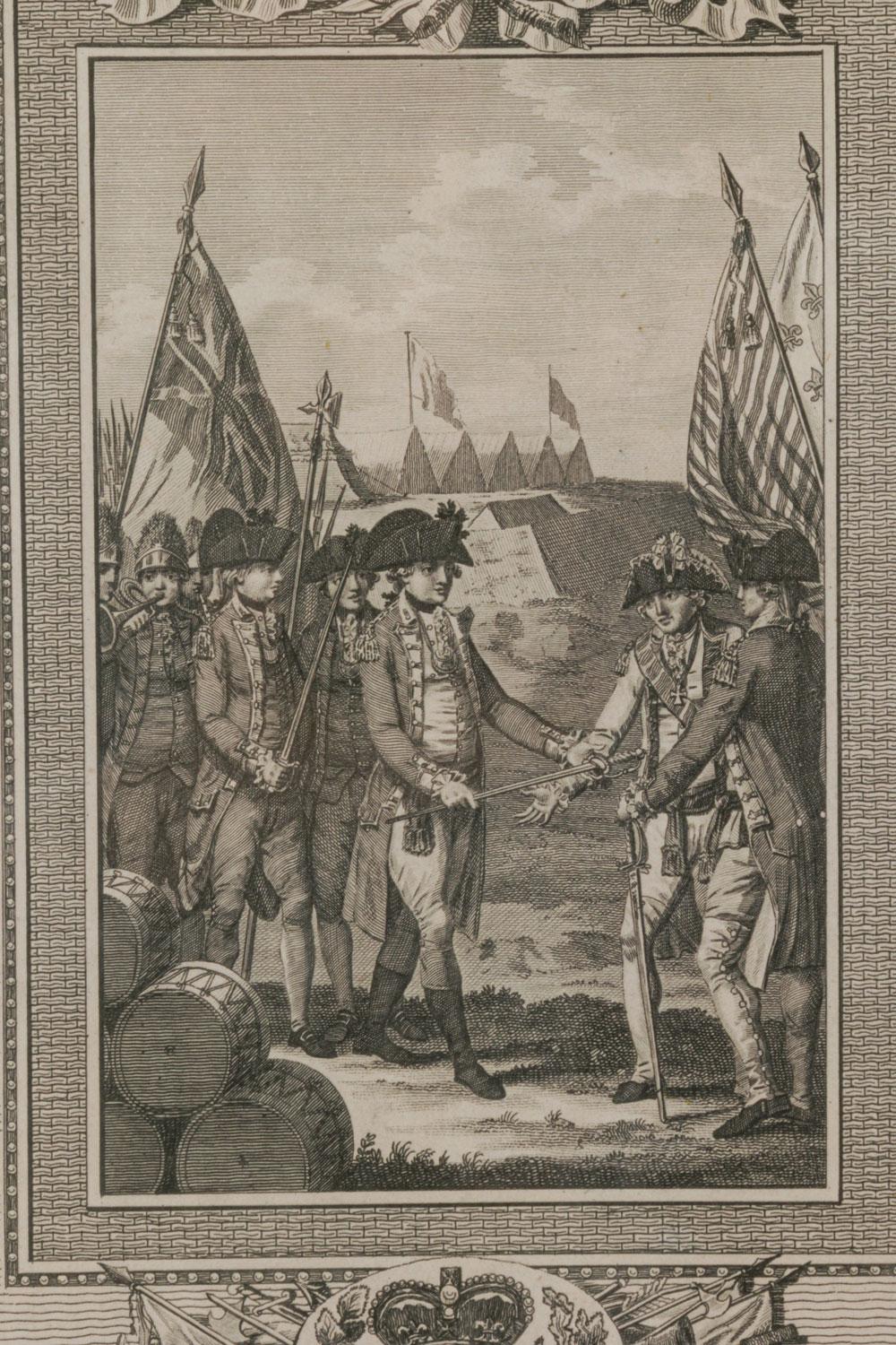 Wood Engraving of the Surrender of Cornwallis (amerikanisch) im Angebot