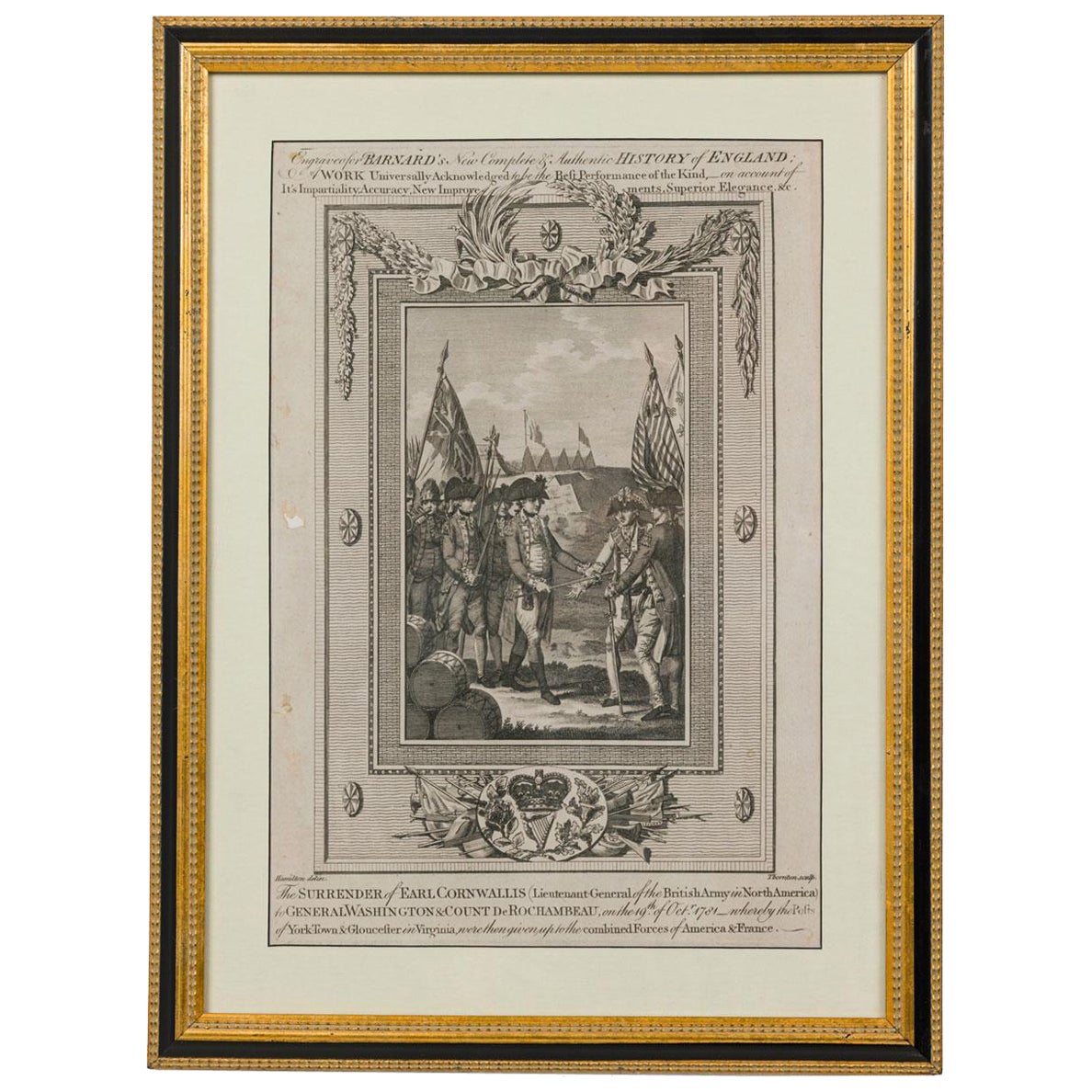 Wood Engraving of the Surrender of Cornwallis