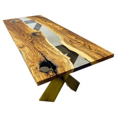 Holz Epoxidharz Fluss Esstisch - Custom River Tisch