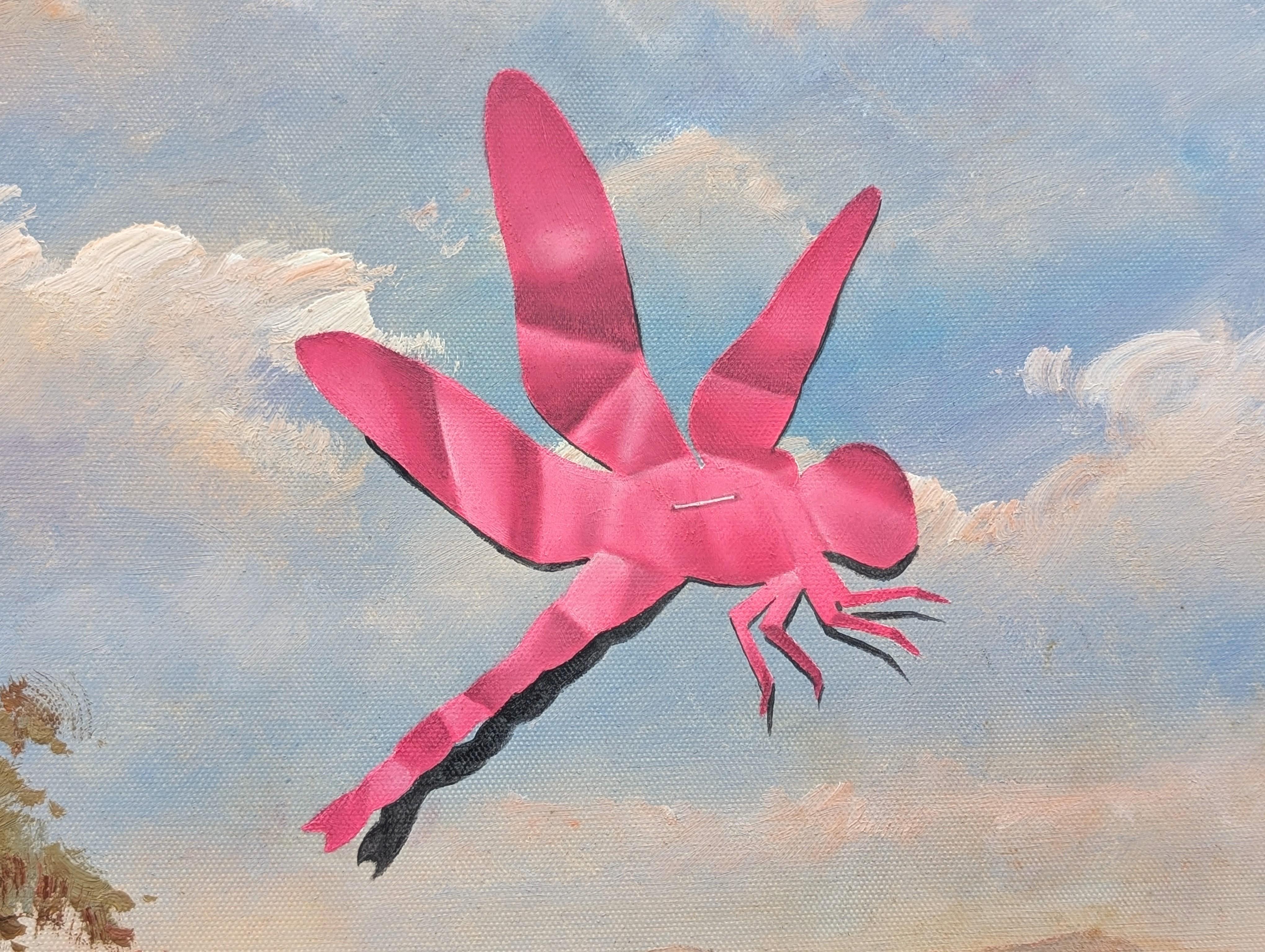 “A Quick Lunch” Contemporary Trompe L'oeil Papercut Green Fish Painting For Sale 5