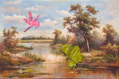 Wood Fancher Anthony - "A Quick Lunch" Pittura contemporanea di Greene & Greene, ritaglio di carta da macero "A Quick Lunch" Pittura contemporanea di Greene & Greene, ritaglio di carta da macero