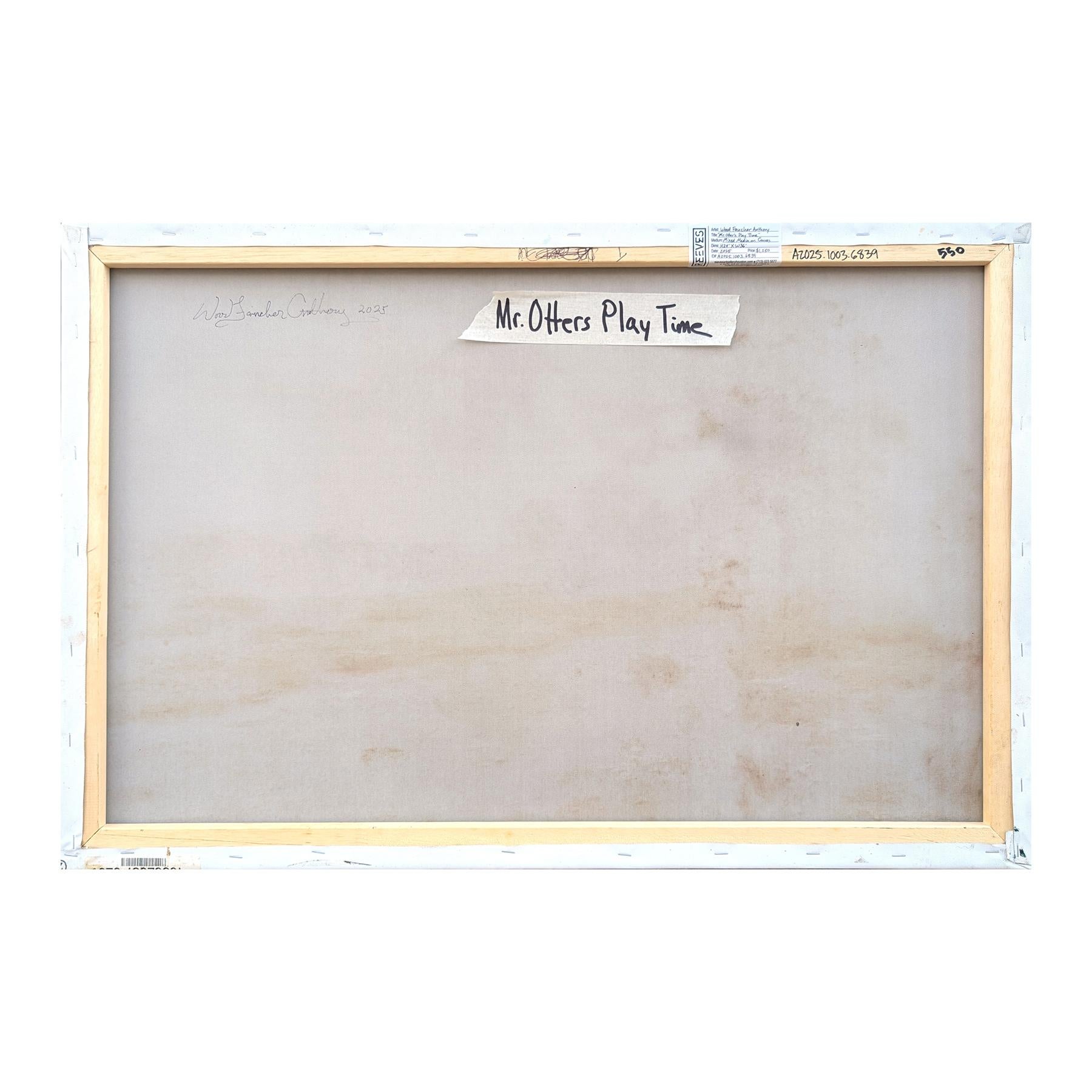 “Mr. Otter's Play Time” Contemporary Trompe L'oeil Papercut Painting For Sale 7