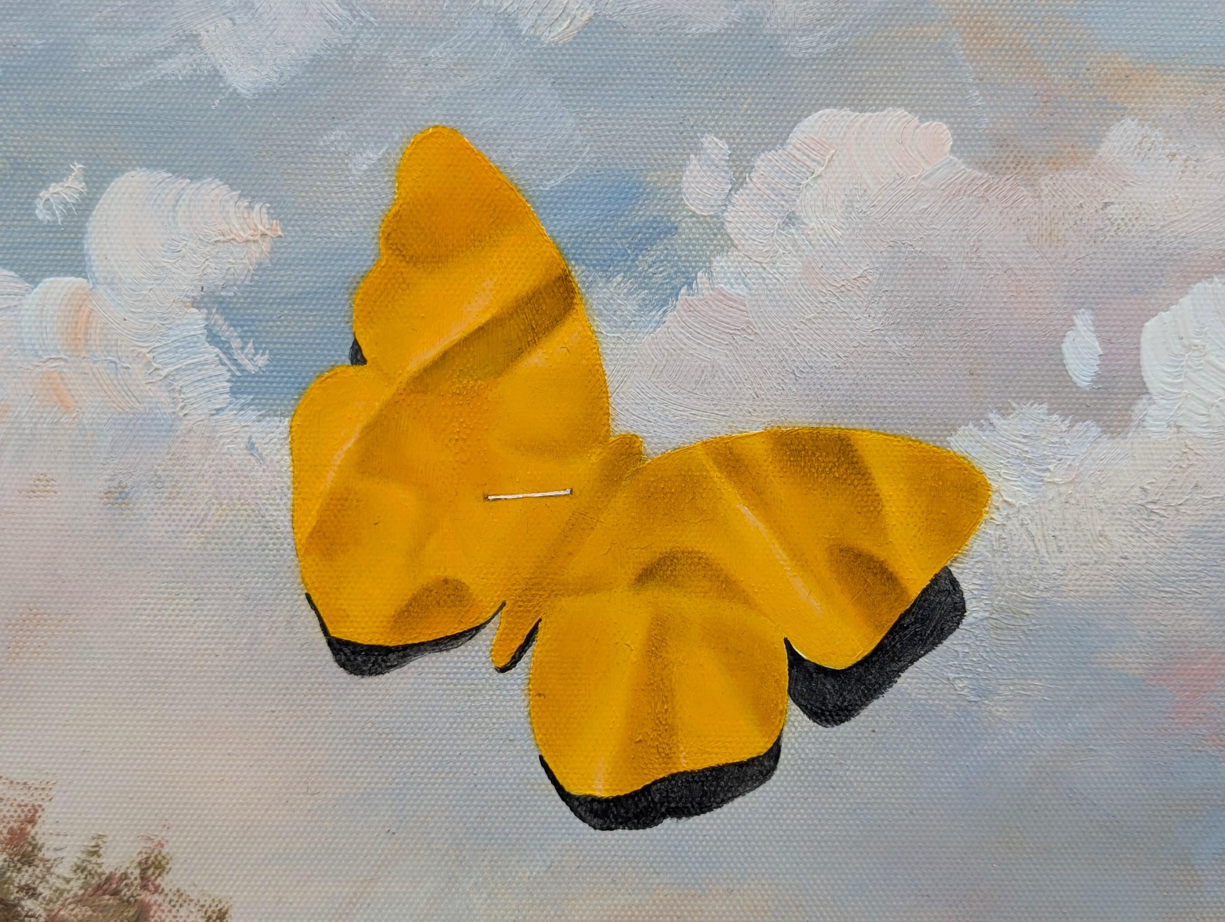 “Mr. Otter's Play Time” Contemporary Trompe L'oeil Papercut Painting For Sale 5