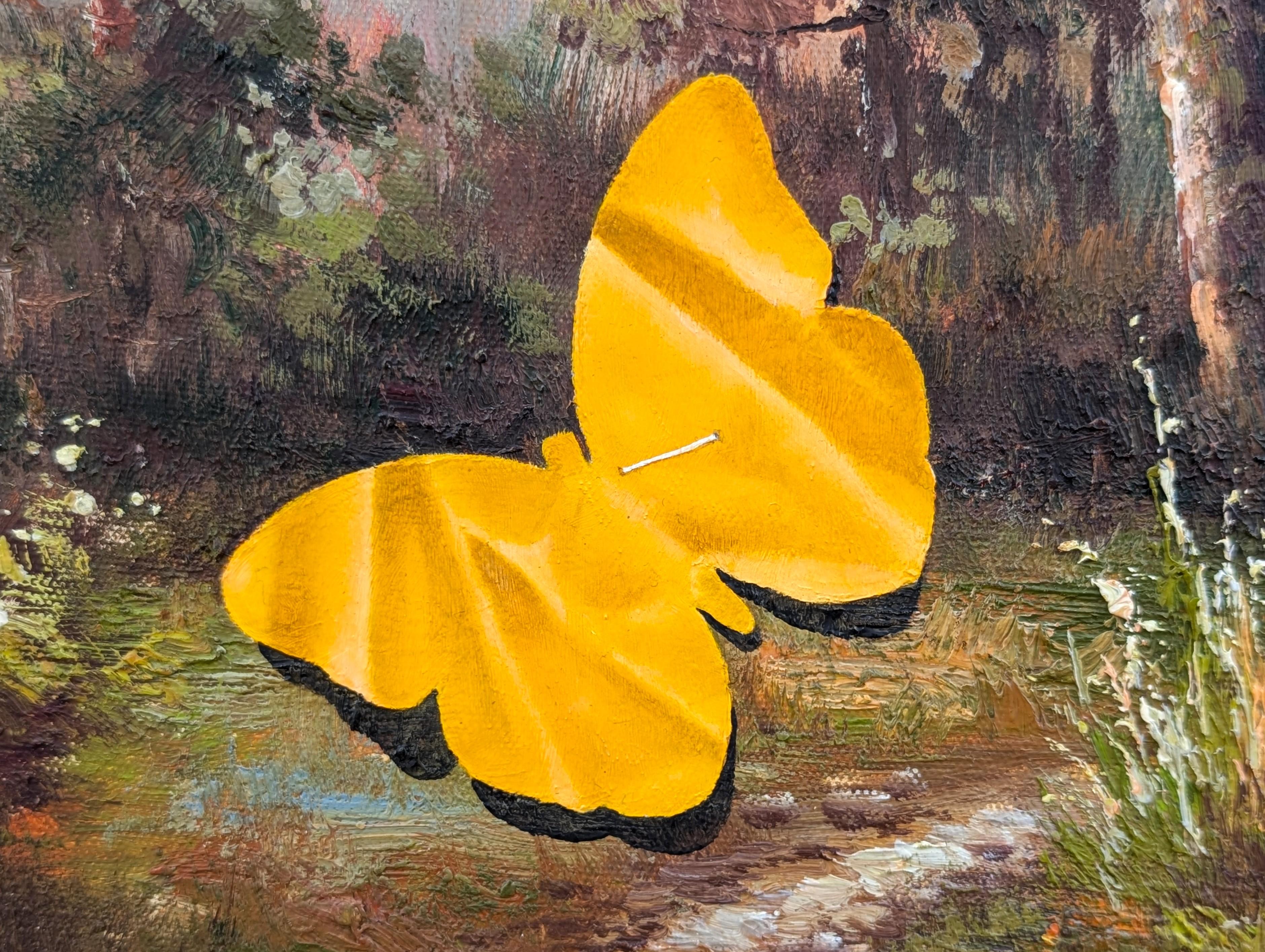 “Mr. Otter's Play Time” Contemporary Trompe L'oeil Papercut Painting For Sale 6