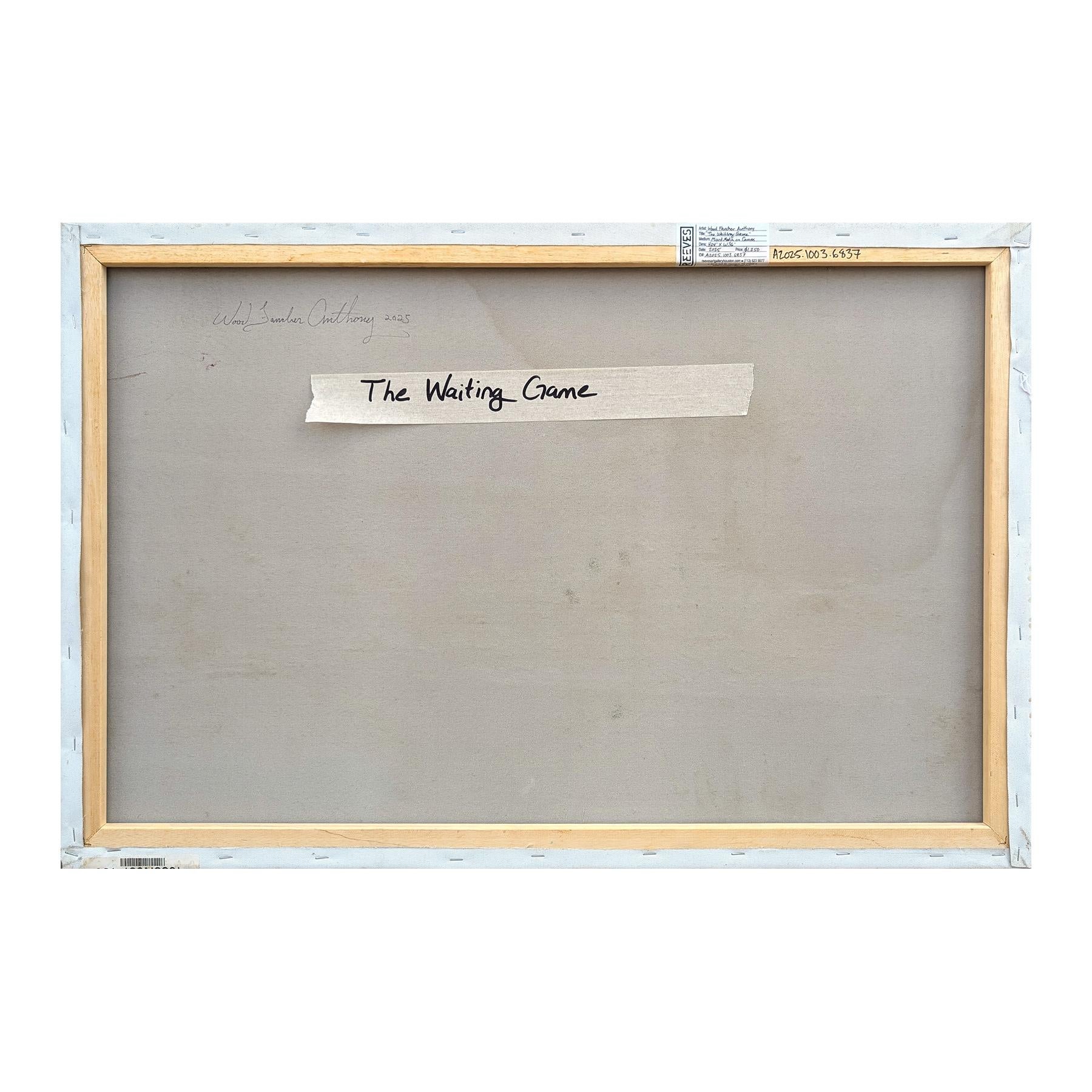 “The Waiting Game” Contemporary Trompe L'oeil Papercut Fish Painting For Sale 7