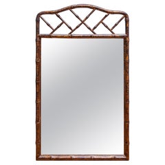 Wood Faux Tortoise Shell Mirror