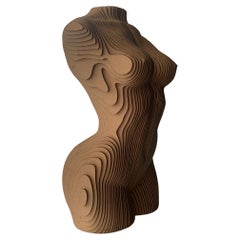 Wood Female Torso Sculpture MDF