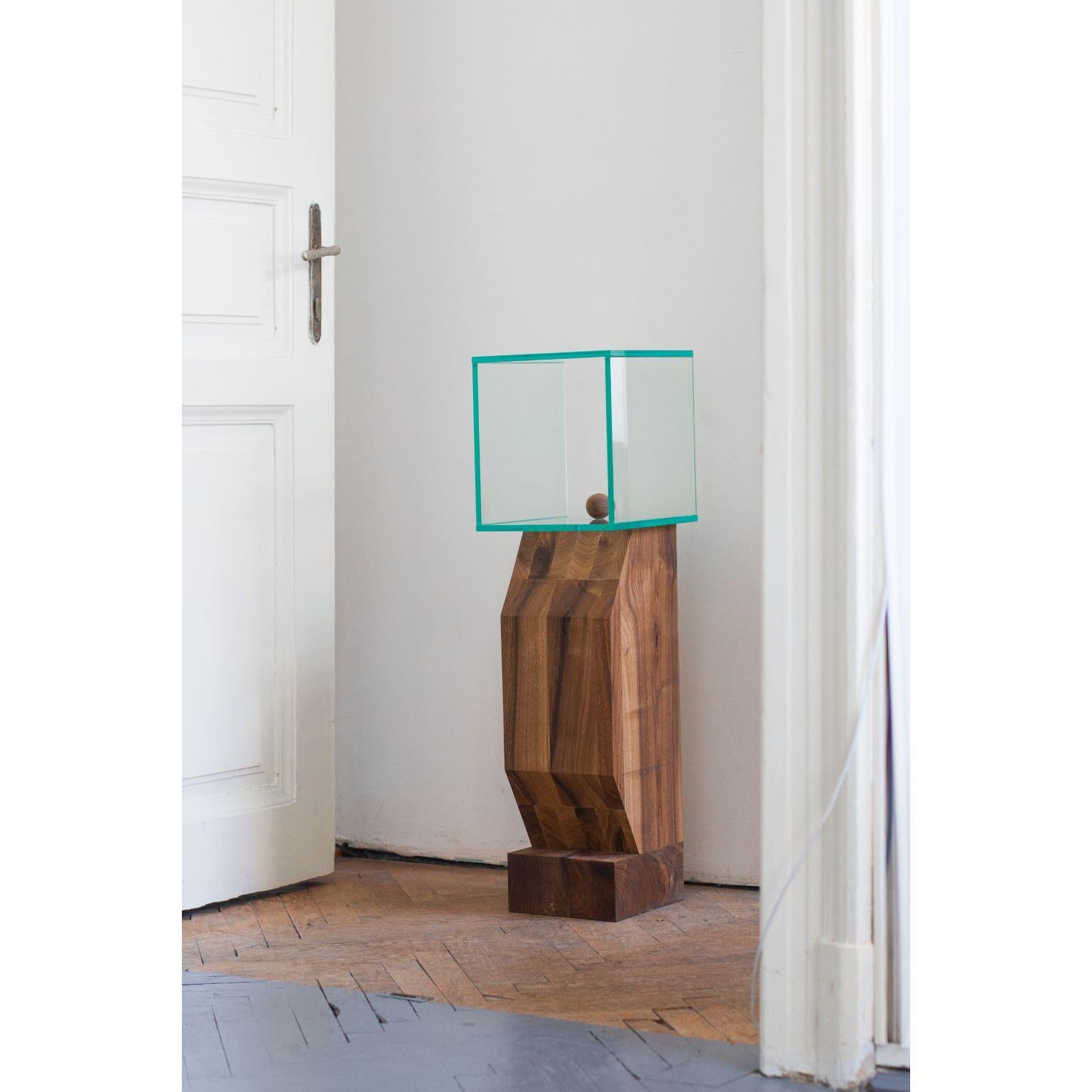 Wood Figure with Glass Head by Radu Abraham 1