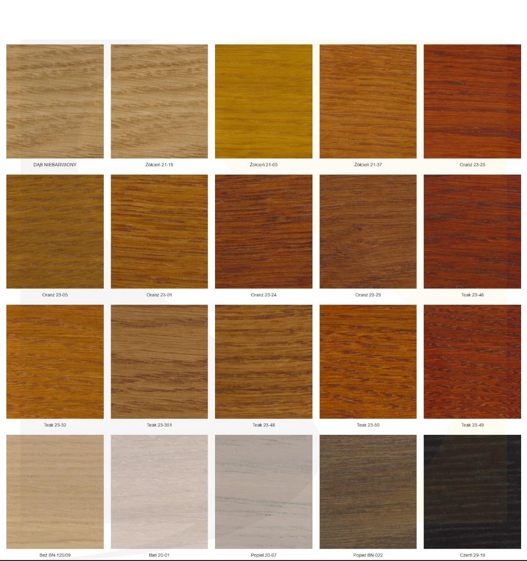 Muster von 54 Farben von Holzoberflächen. Sie können unsere Produkte in jeder dieser Ausführungen bestellen. Wenn Sie Fragen haben, senden Sie uns bitte eine Nachricht. 