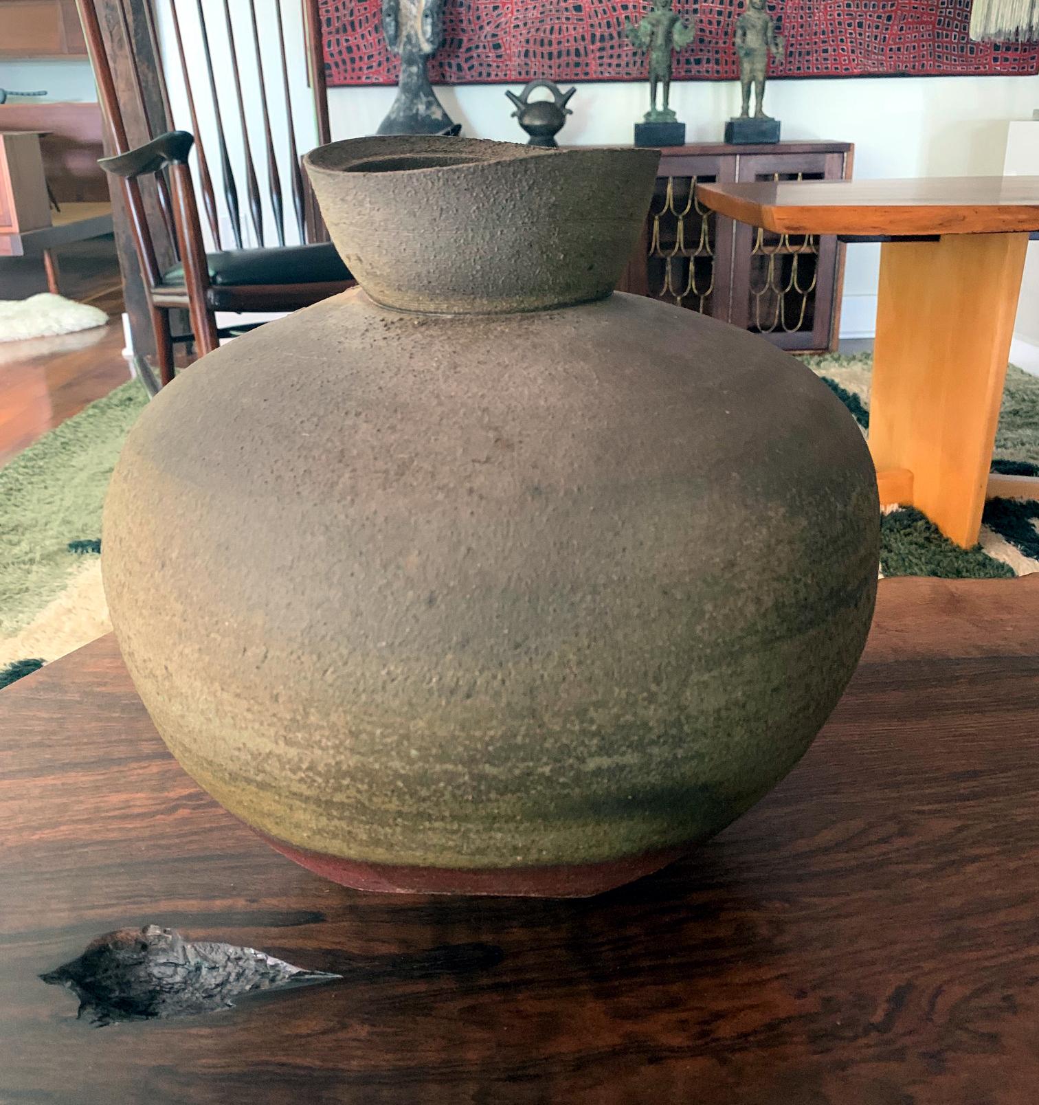 Modern Wood-Fired Ceramic Jar Paul Chaleff For Sale