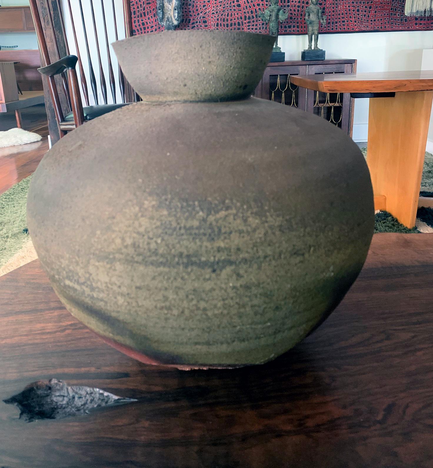 American Wood-Fired Ceramic Jar Paul Chaleff For Sale