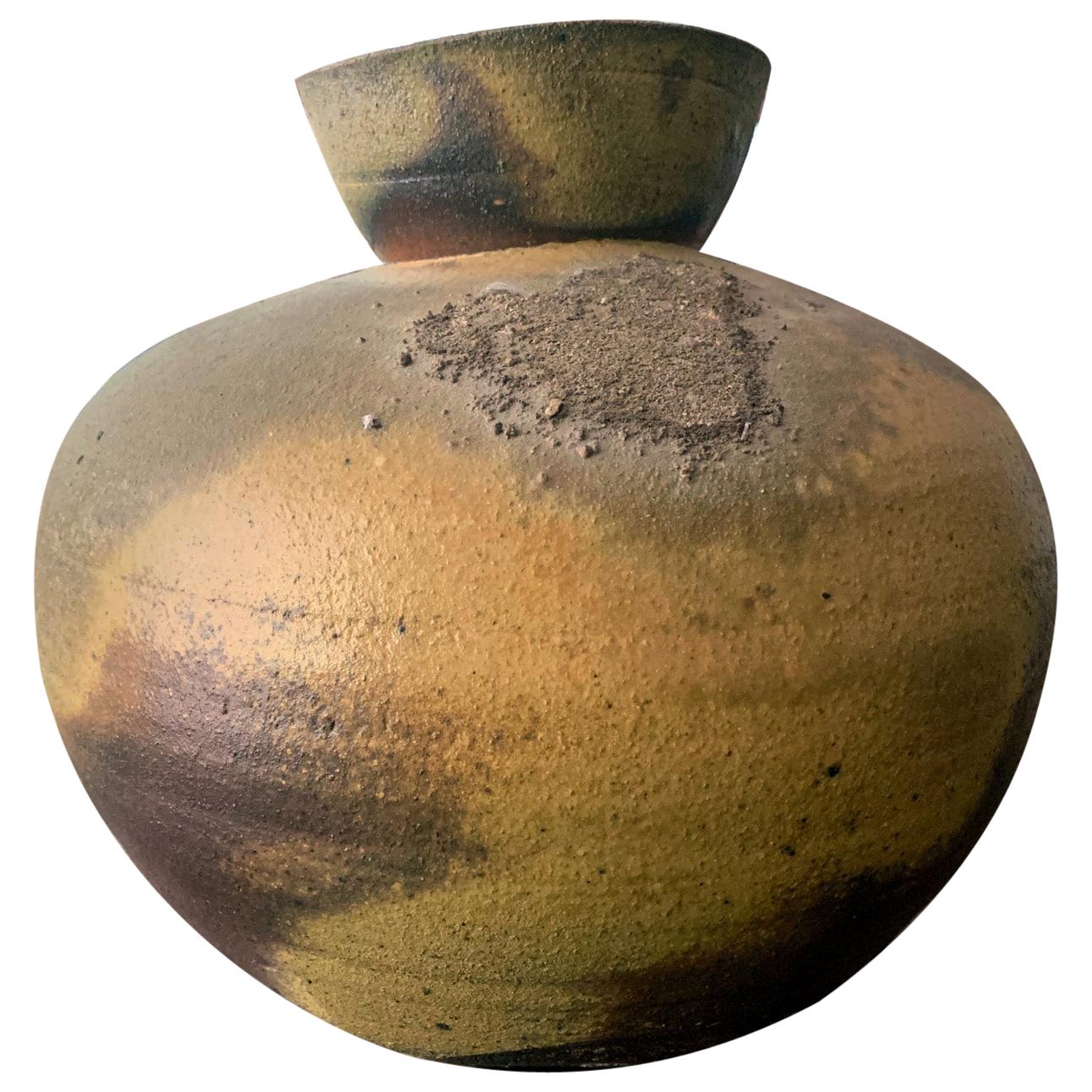 Wood-Fired Ceramic Jar Paul Chaleff For Sale