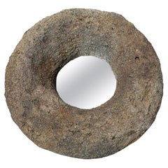 Wood fired ceramic mirror by Mia Jensen, 2023.