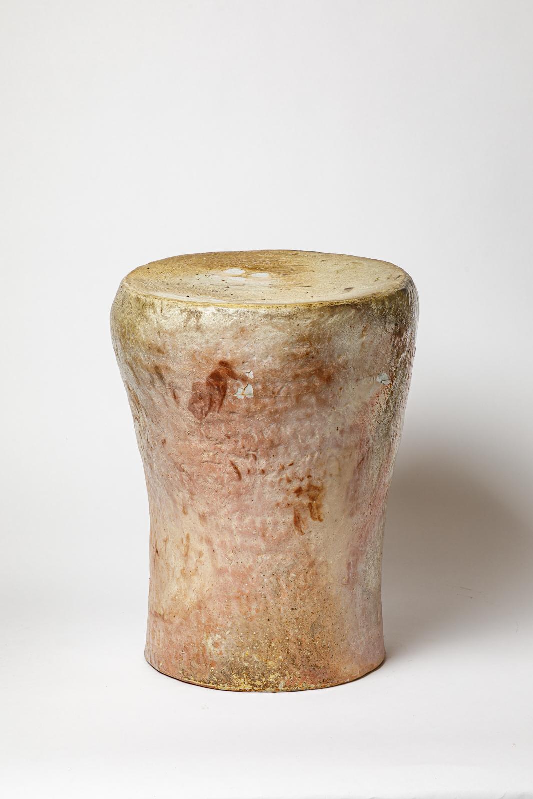 Holzkaminhocker aus Keramik von Mathilde Delas  Circa 2024. (Französisch) im Angebot