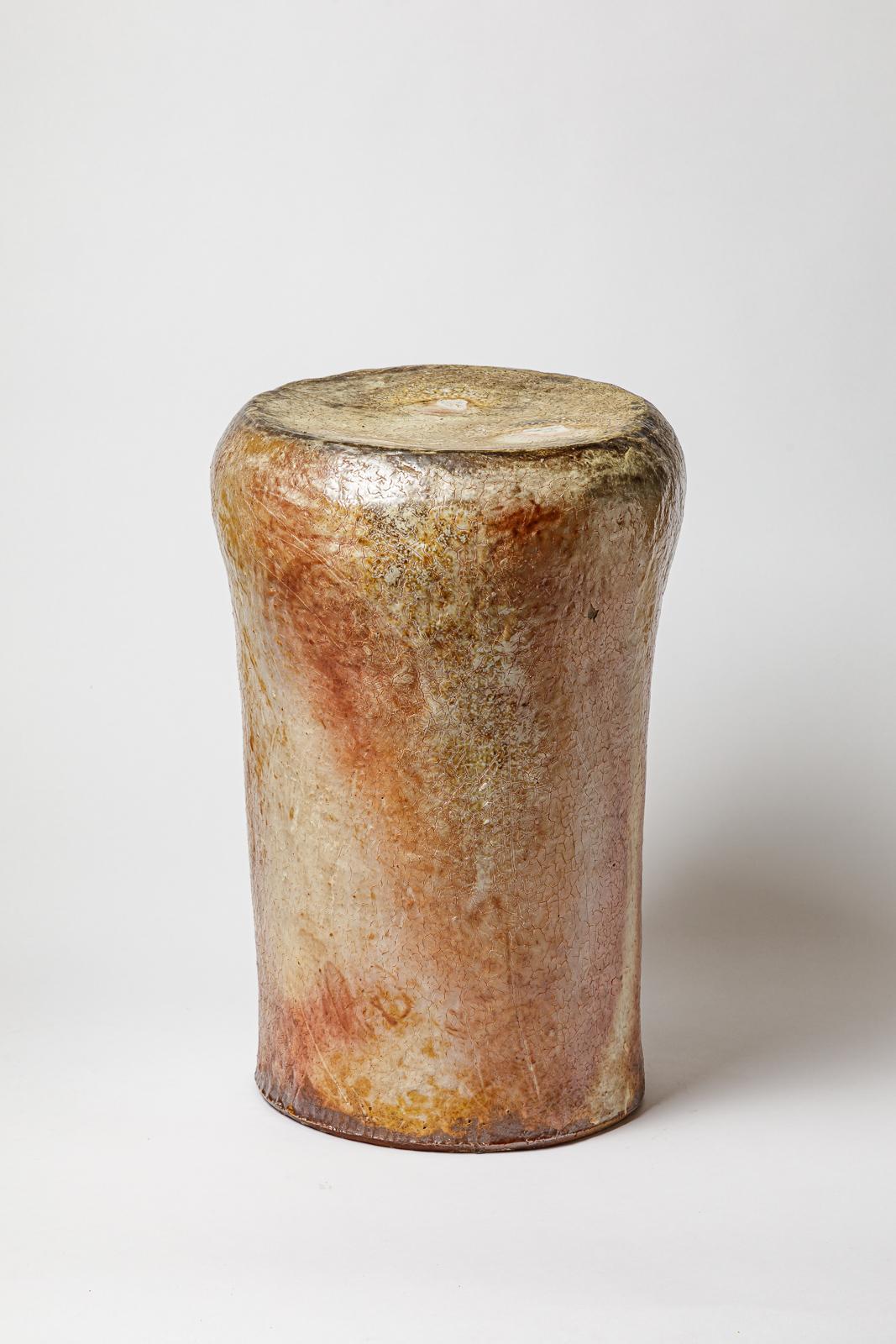 Holzkaminhocker aus Keramik von Mathilde Delas  Circa 2024. (Französisch) im Angebot