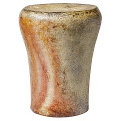 Wood fired ceramic stool by Mathilde Delas  Circa 2024.