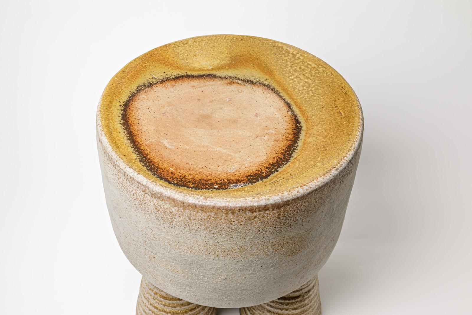 Contemporary Wood Fired Ceramic Stool or Coffee Table by Mia Jensen, 2023