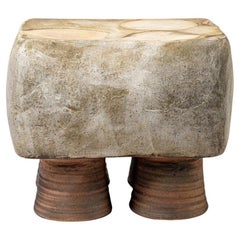 Wood Fired Ceramic Stool or Coffee Table by Mia Jensen, 2023