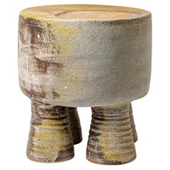 Wood Fired Ceramic Stool or Coffee Table by Mia Jensen, 2023