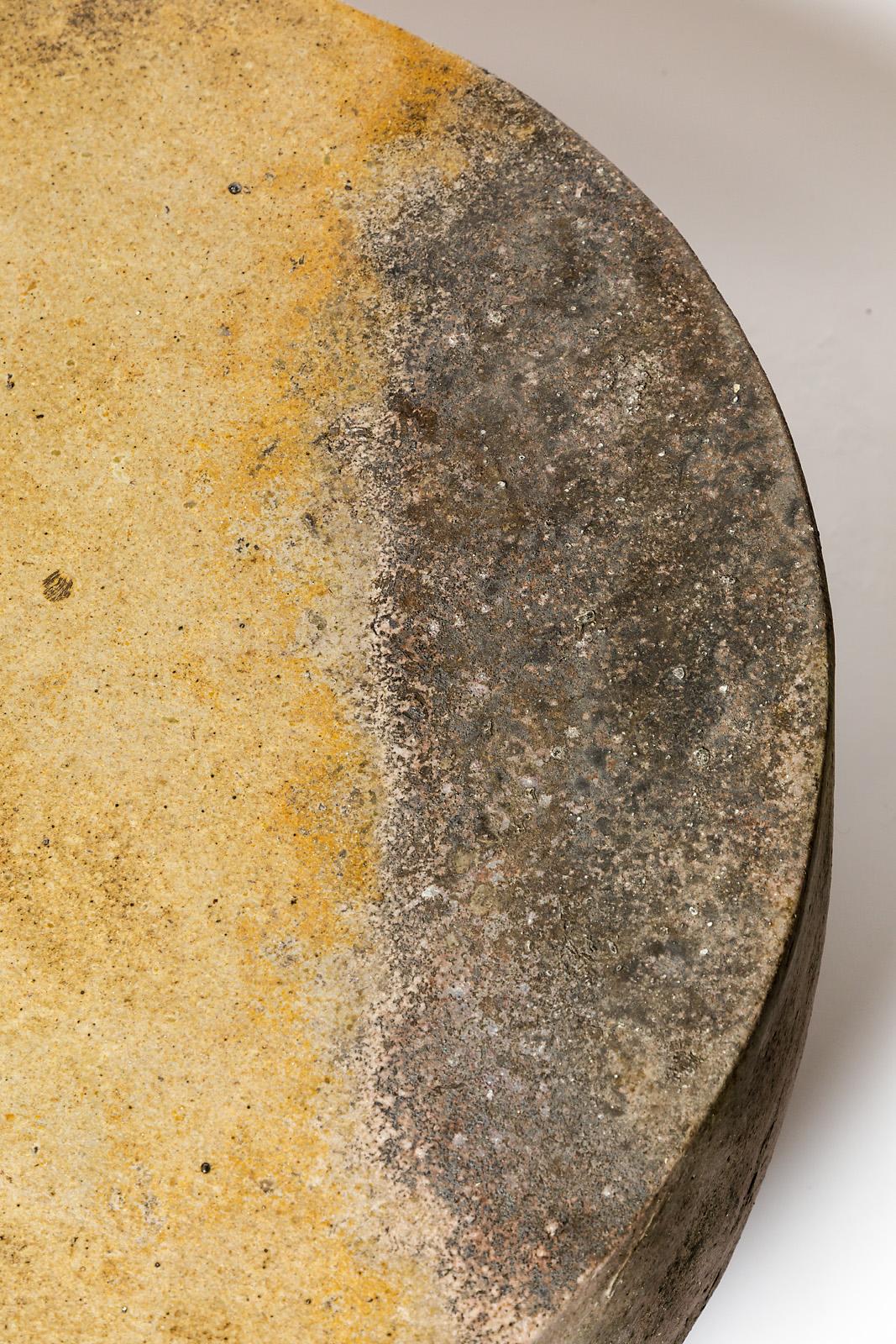 Céramique Tabouret ou table basse en céramique cuite au bois de Mia Jensen, 2024. en vente
