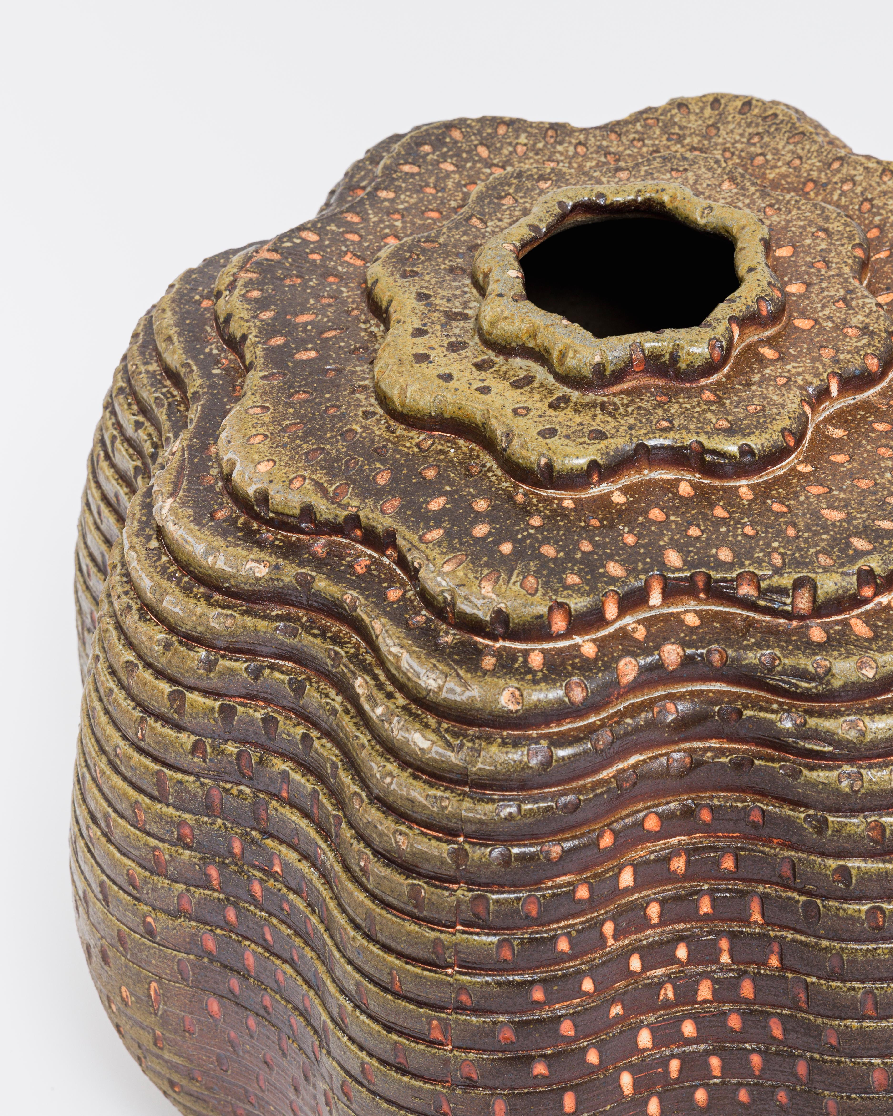 Wood-Fired Ceramic Vase by Ellen Pong In New Condition For Sale In New York, NY