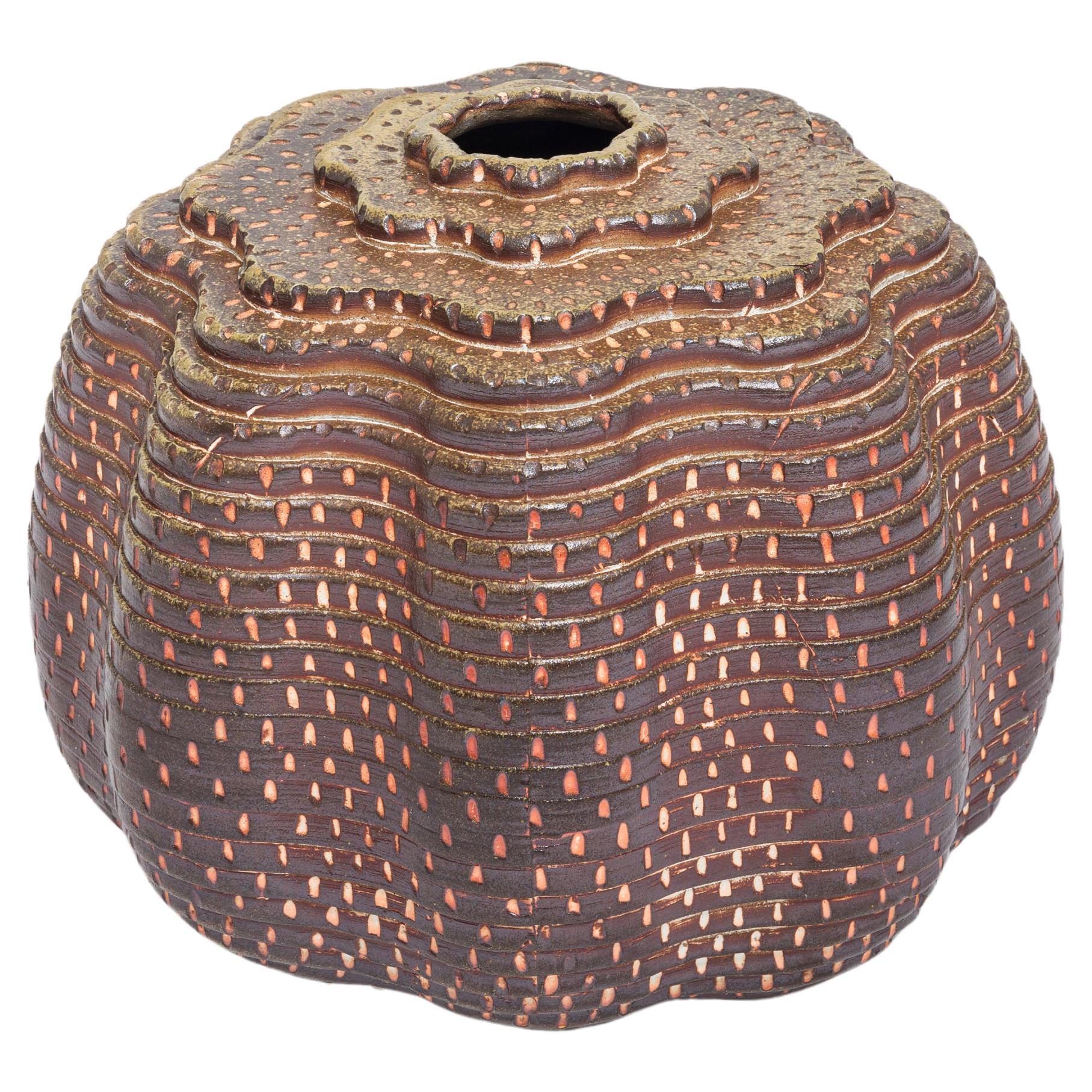 Vaso in ceramica cotta a Wood di Ellen Pong in vendita