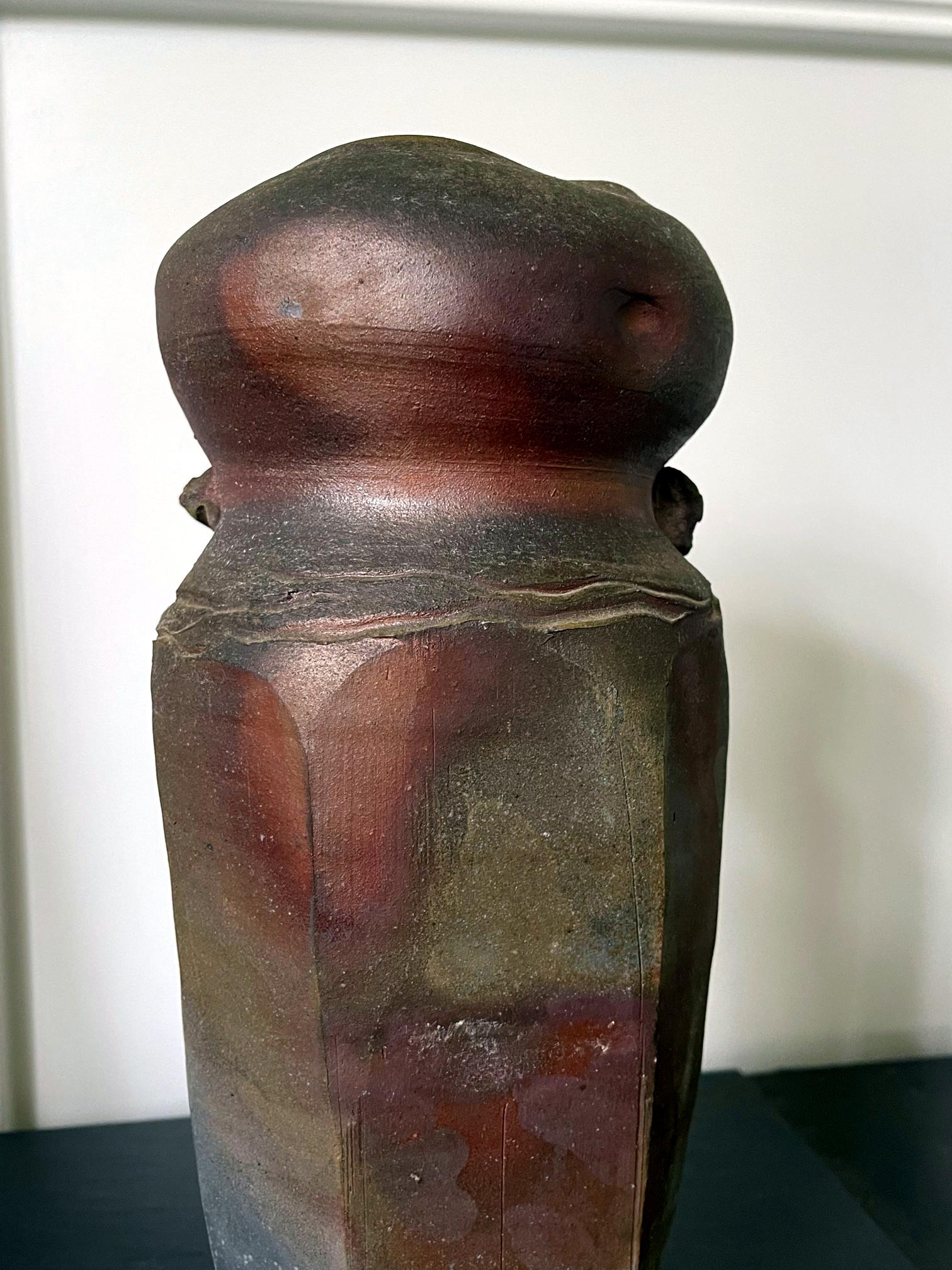 Wood-Fired Ceramic Vase by Paul Chaleff In Good Condition For Sale In Atlanta, GA