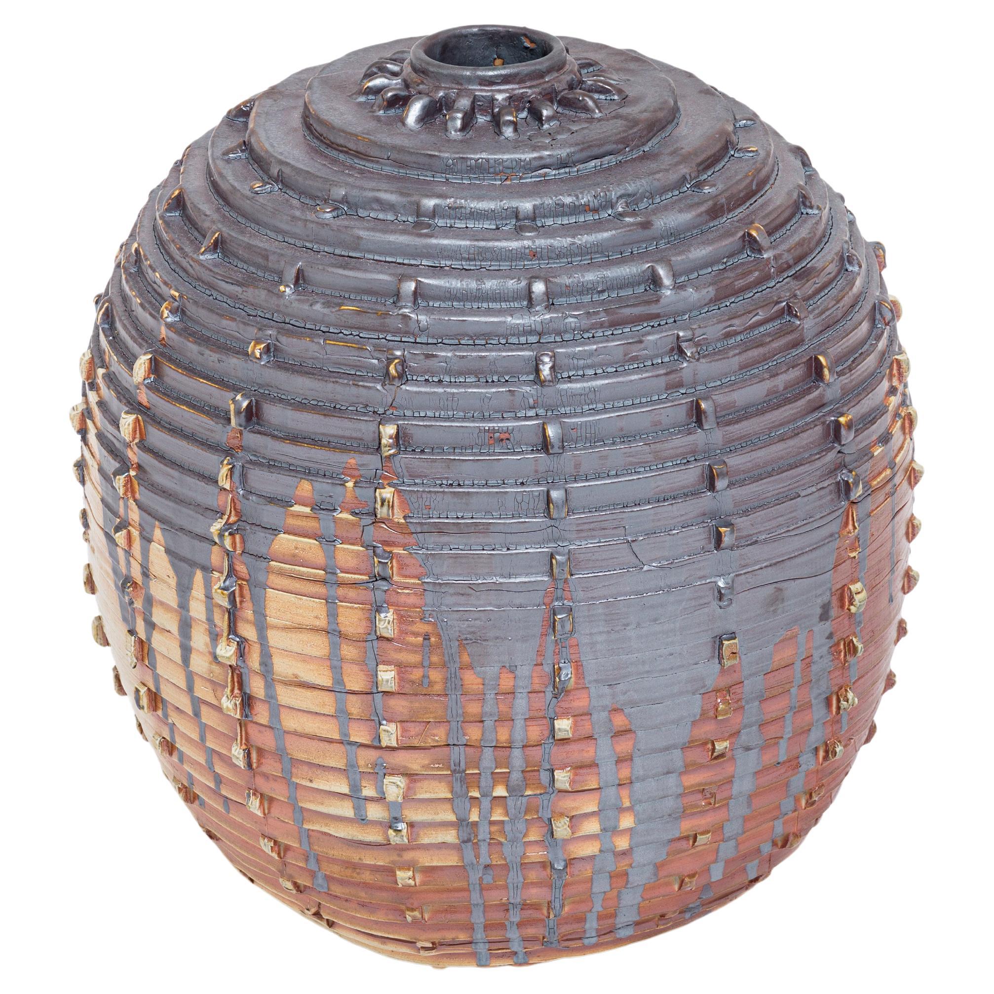 Wood-Fired Ceramic Vessel by Ellen Pong For Sale