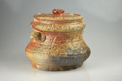 Wood-Fired Lidded Jar Brown Ash Glaze Shigaraki by Takahashi Rakusai IV
