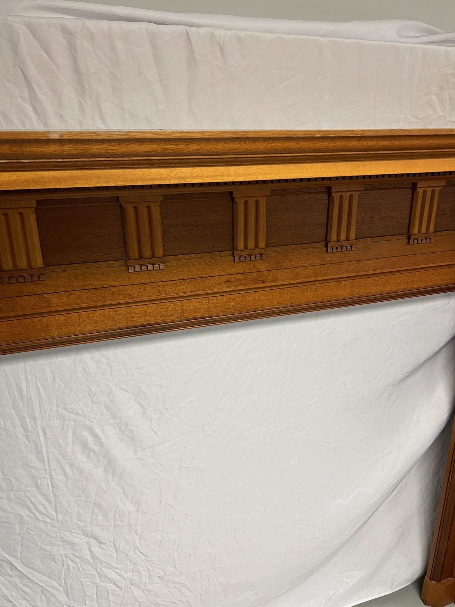 Wood Fireplace Mantel with Columns and Large Opening   In Good Condition For Sale In Stamford, CT