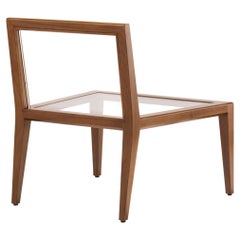 Walnut and Acrylic Chair, Wood Float Lounge Chair by Lauren Rottet