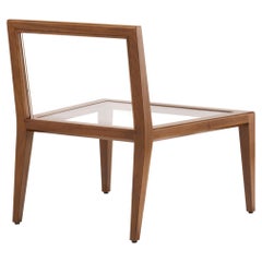 Wood Float Chair, Natural Walnut and Acrylic Lounge Chair