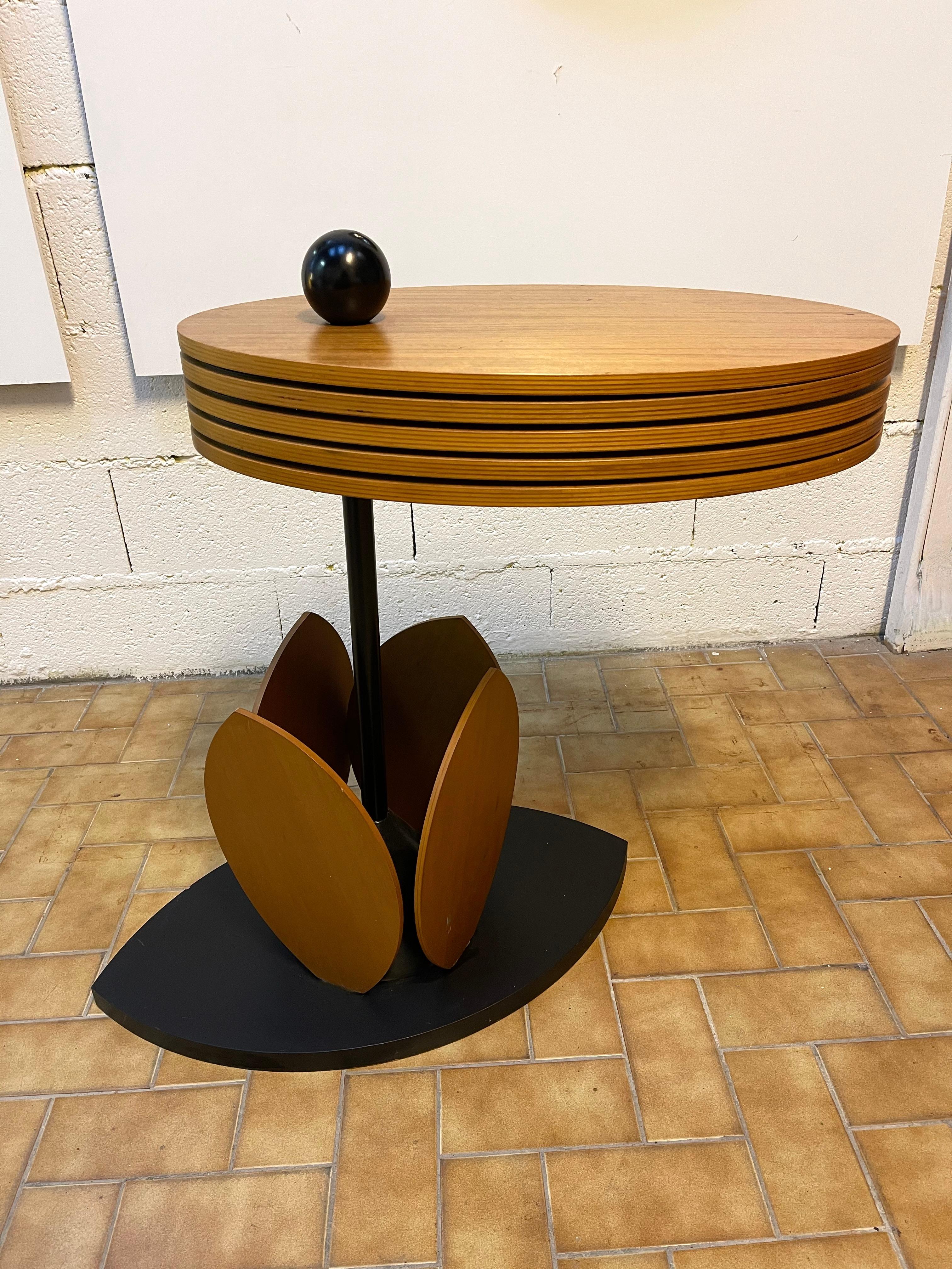 Wood Flower Modular Table. Italy, 1980s For Sale 5