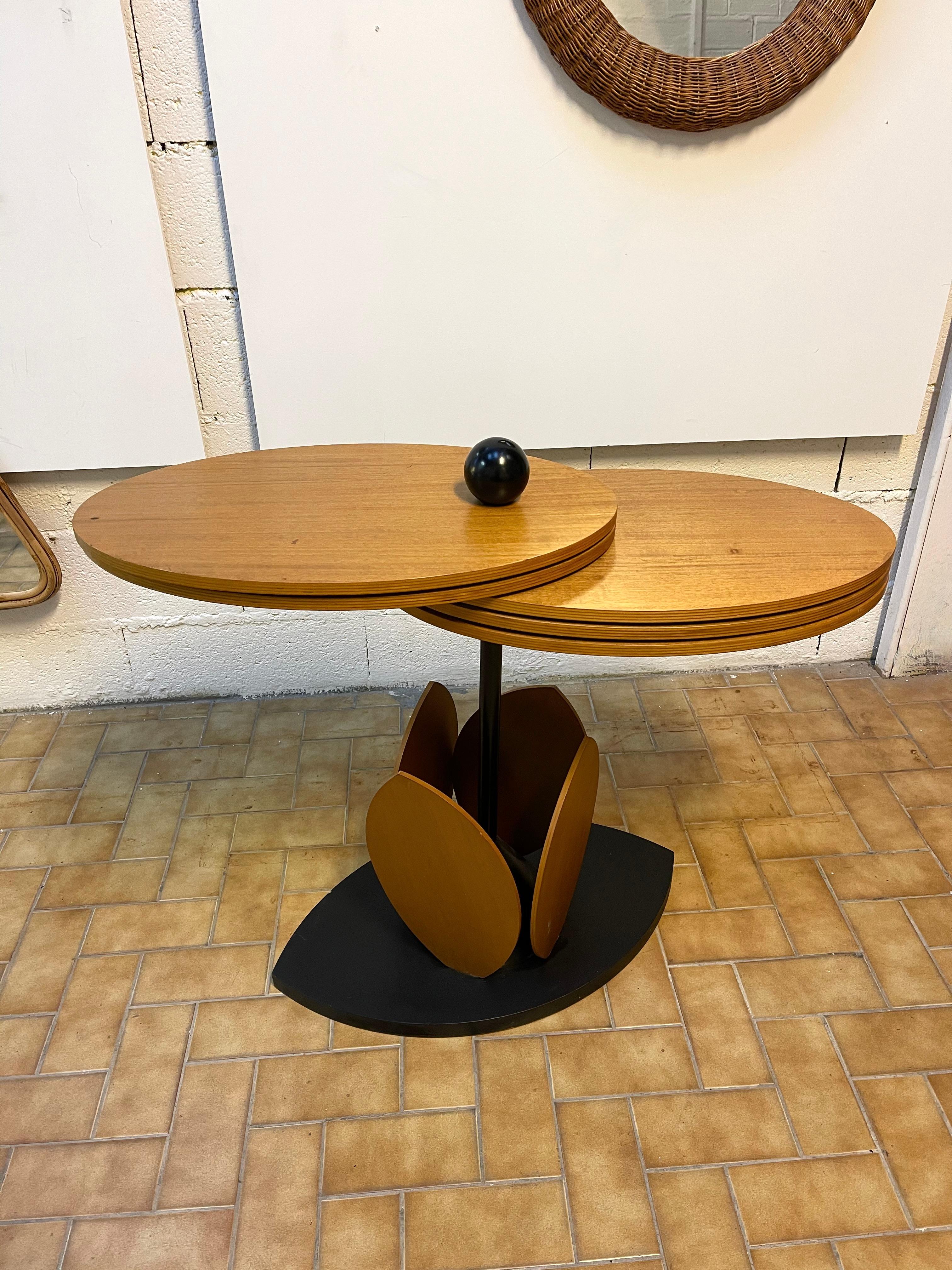 Wood Flower Modular Table. Italy, 1980s For Sale 1