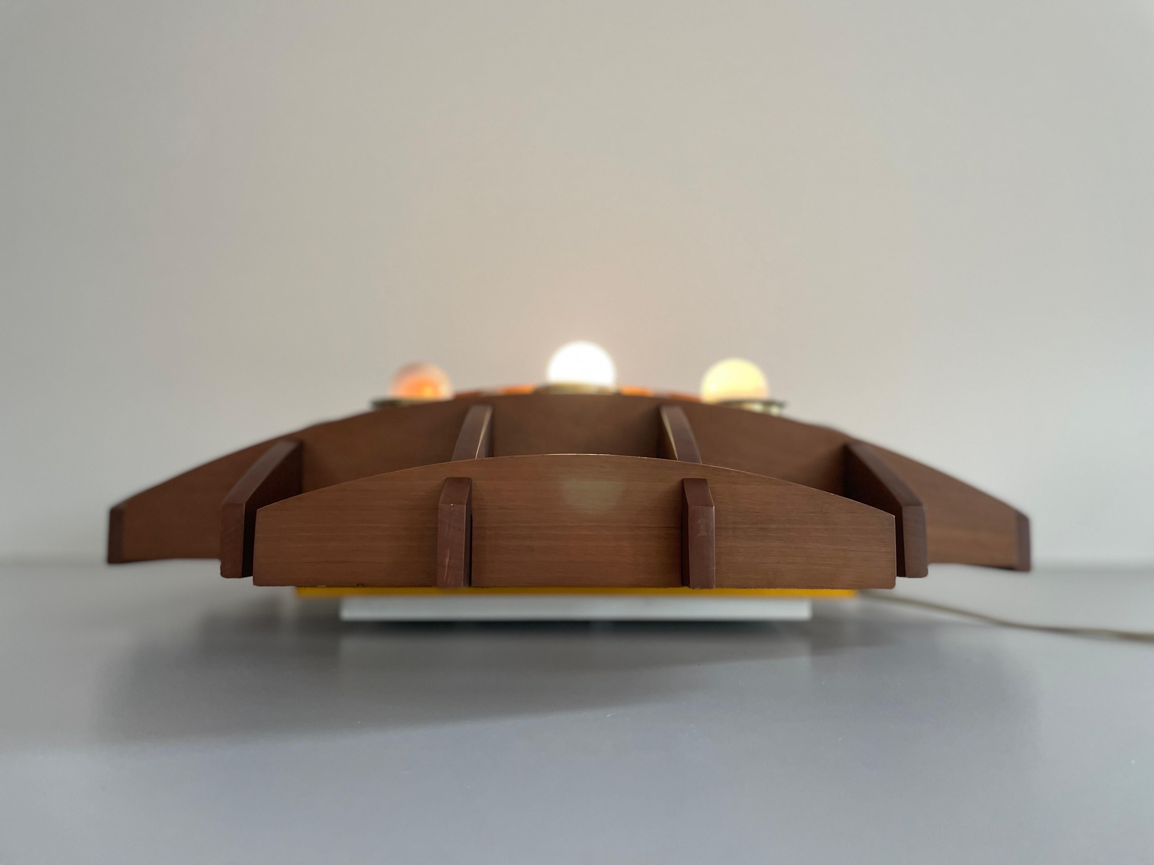 Wood Flush Mount Light by Angelo Brotto for Esperia, 1960s, Italy For Sale 7