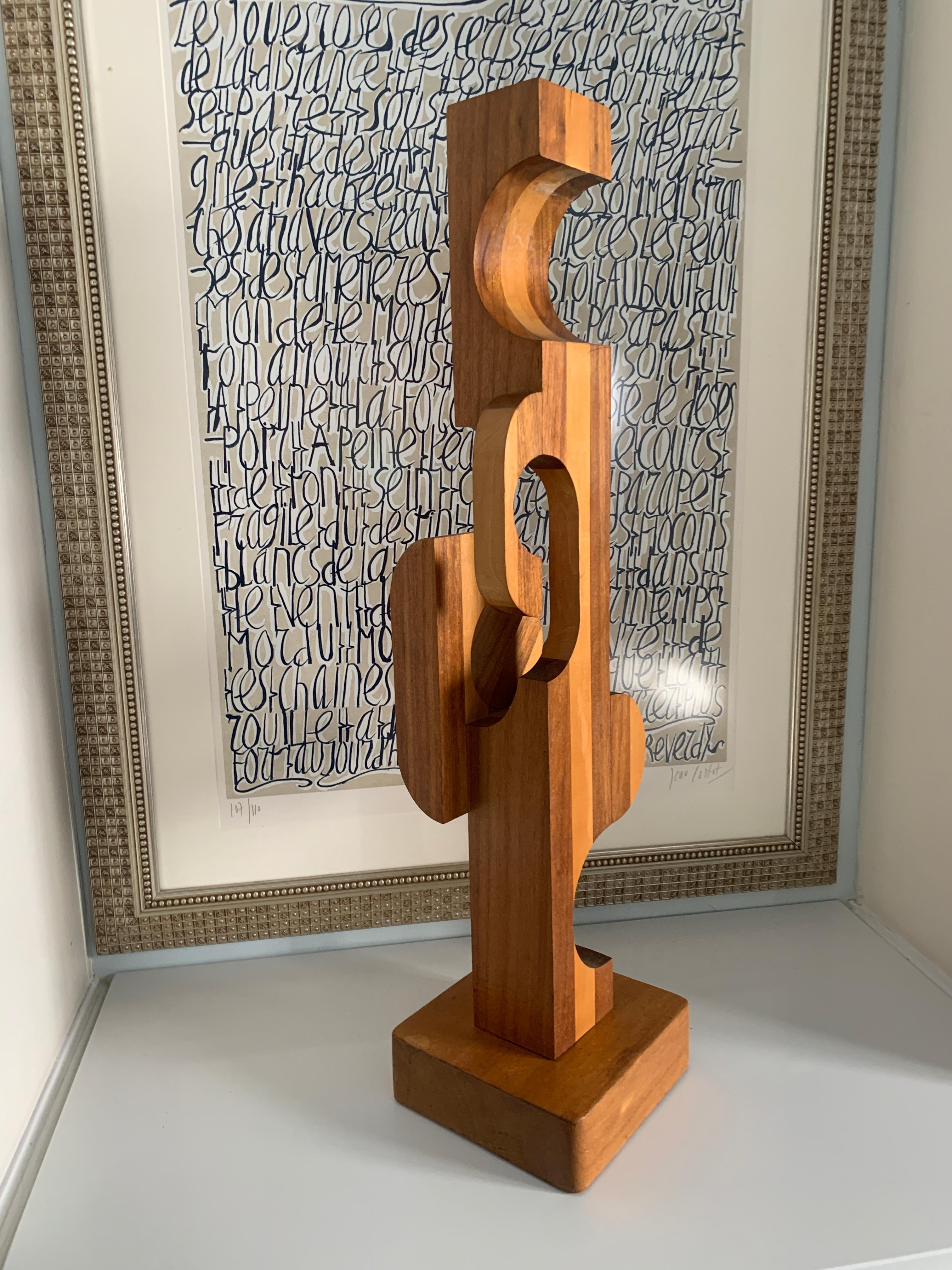Wood Folkart Modern Geometric Sculpture 6