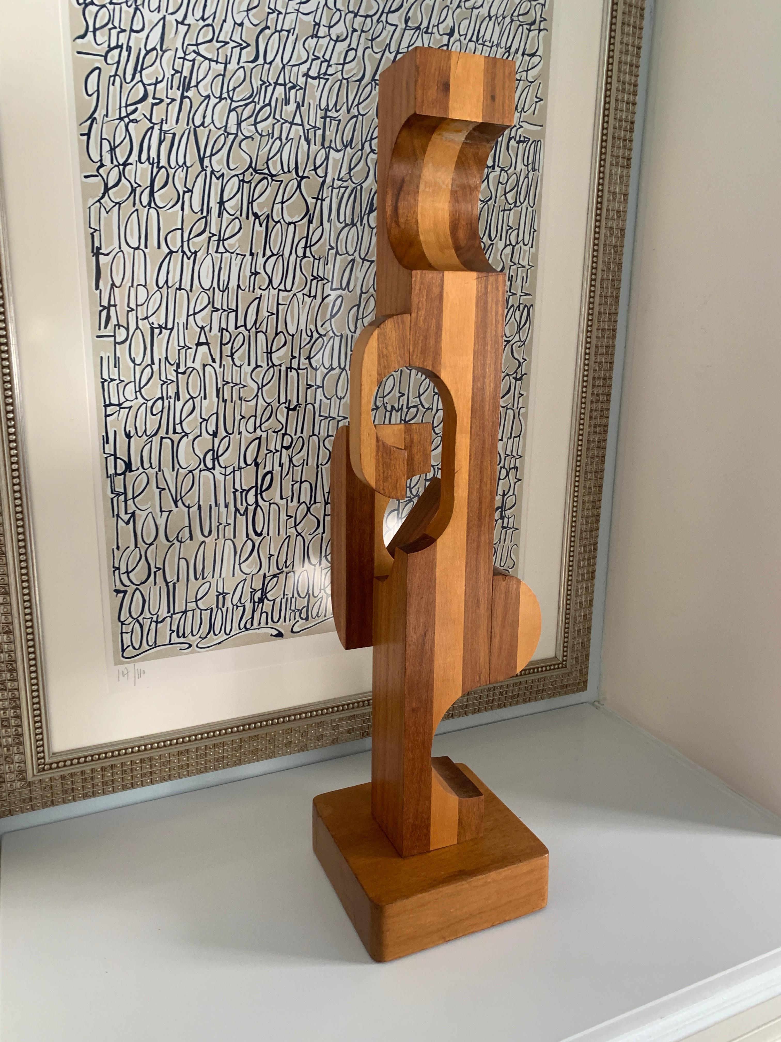 Wood Folkart Modern Geometric Sculpture 7