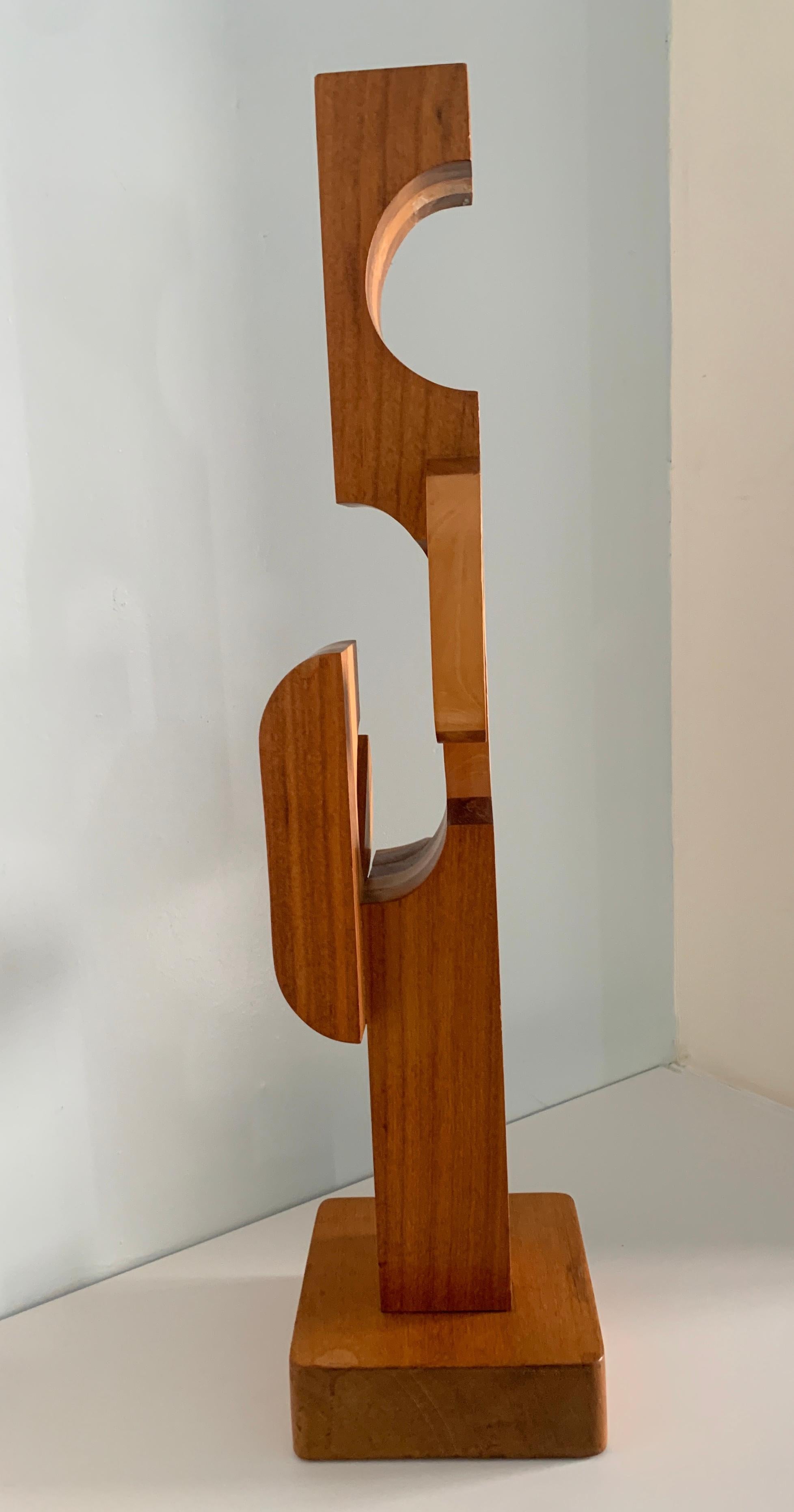 Wood Folkart Modern Geometric Sculpture 1