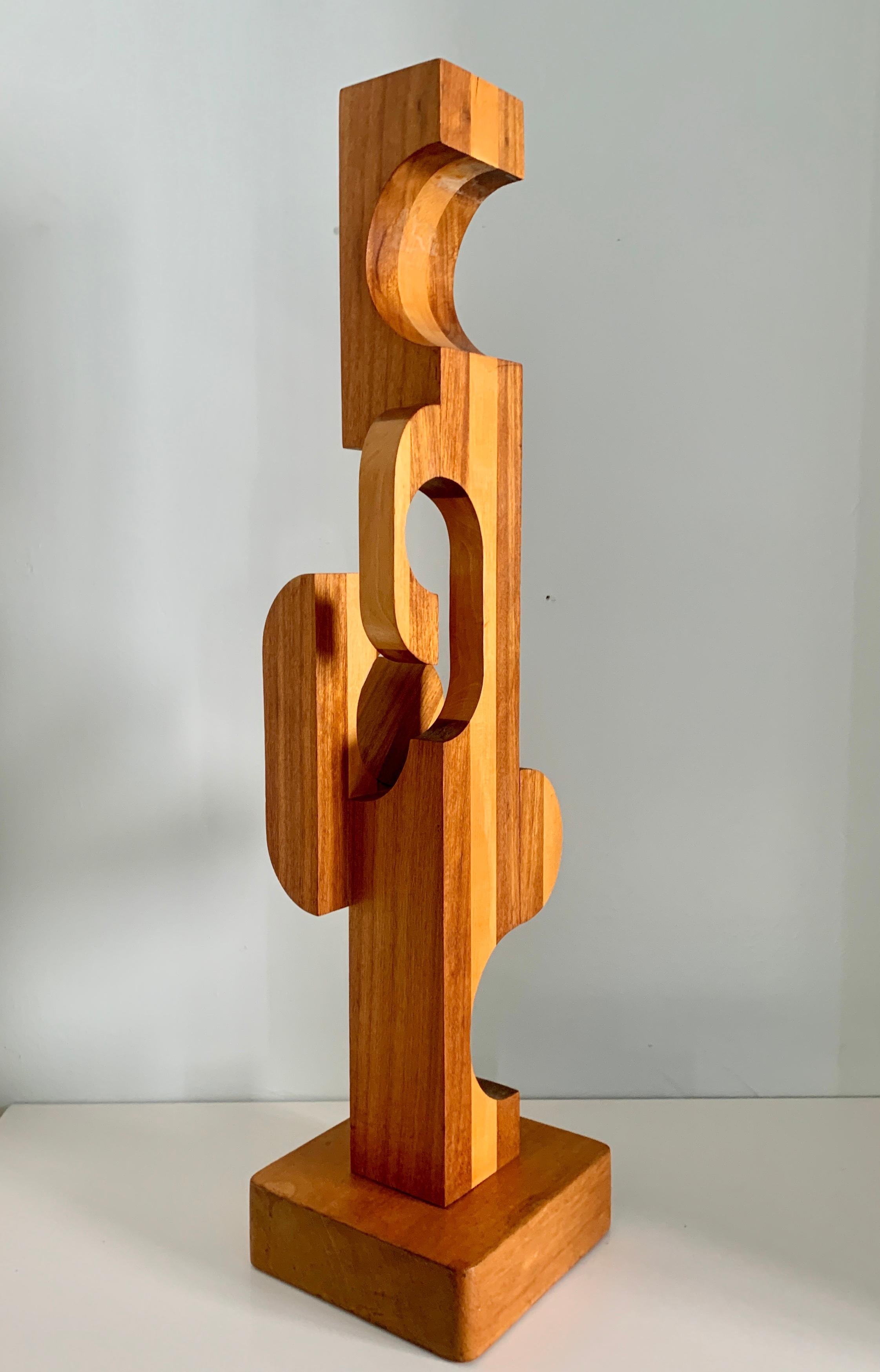 Wood Folkart Modern Geometric Sculpture 3