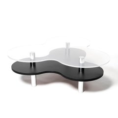 Wood, Formica, Acrylic and Chrome Metal Low Table, Italy, circa 1980