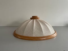 Wood Frame and Fabric Body Flush Mount Light, 1960s, Germany