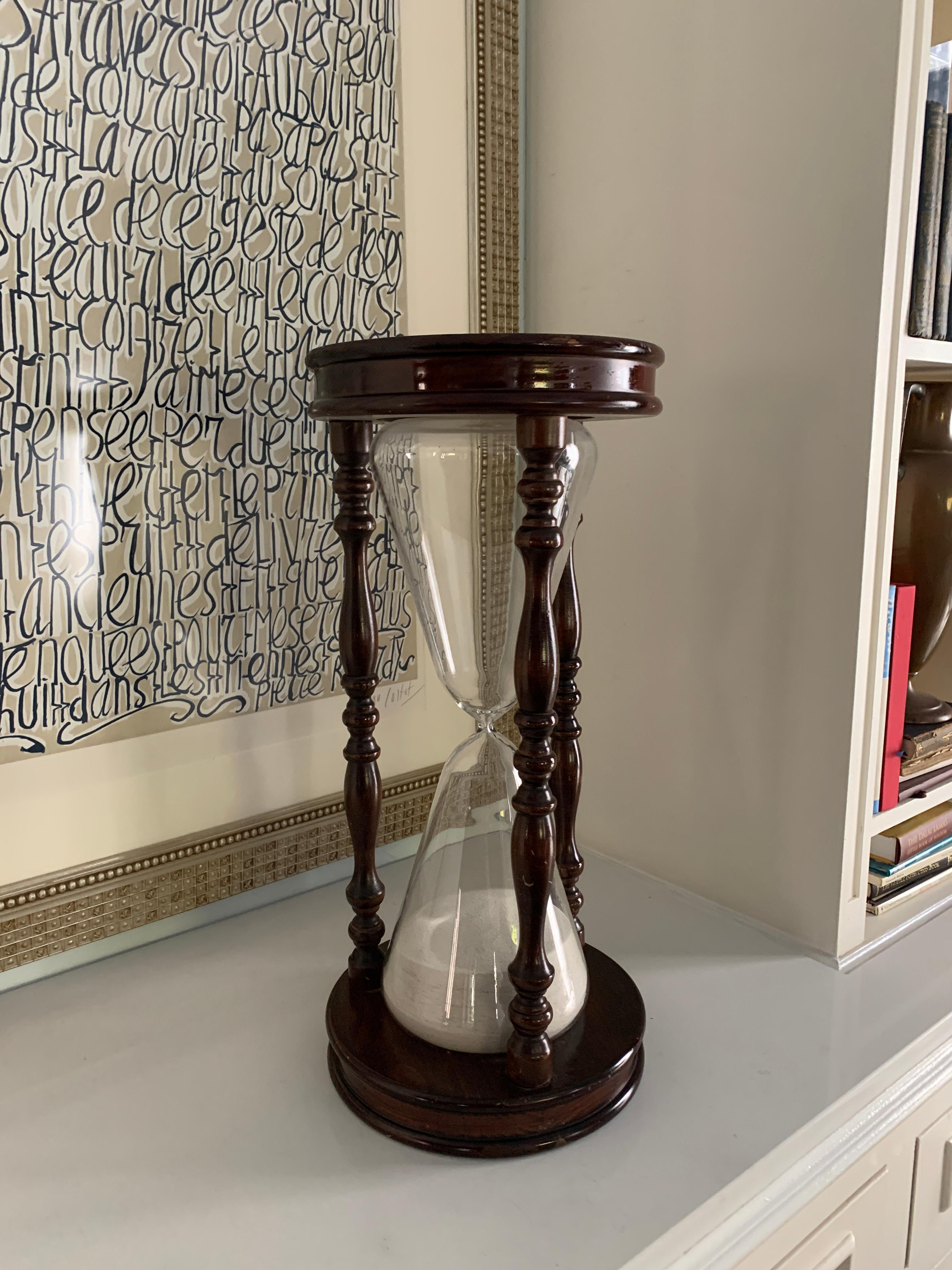 Wood Frame Hour Glass or Sand Timer In Good Condition In Los Angeles, CA