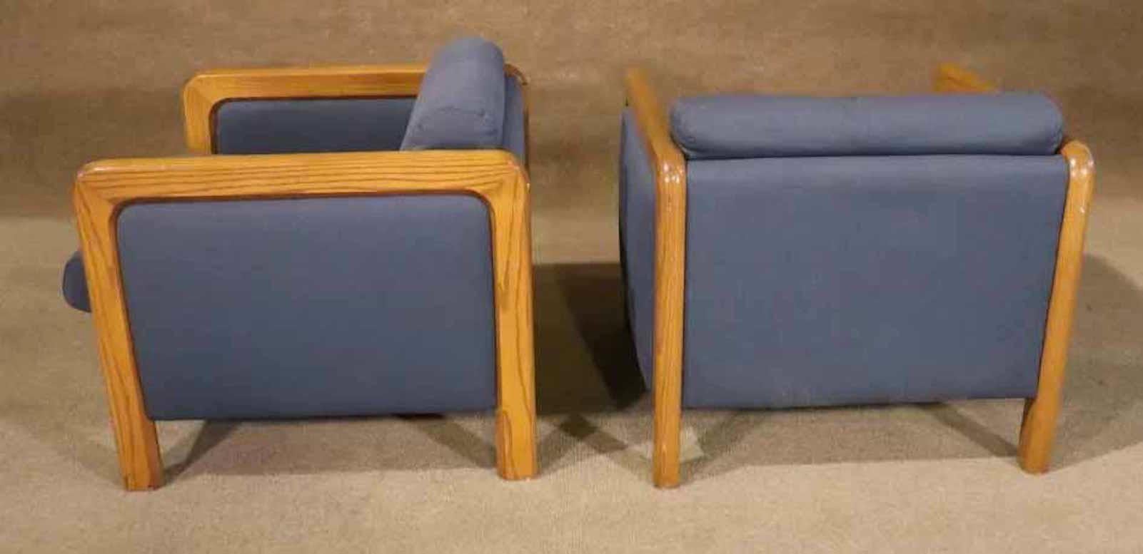Mid-Century Modern Wood Frame Lounge Chairs For Sale