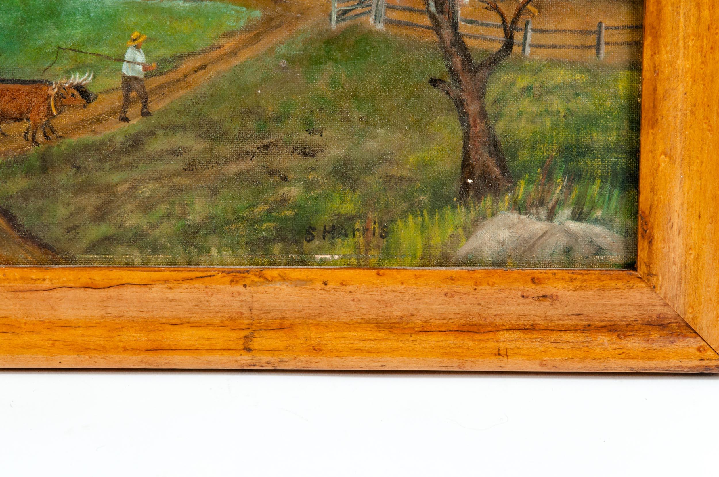 Wood Frame Mid-20th Century Oil / Board Painting 5