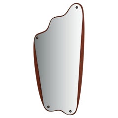 Wood Frame Squiggle Wall Mirror, France 1950s