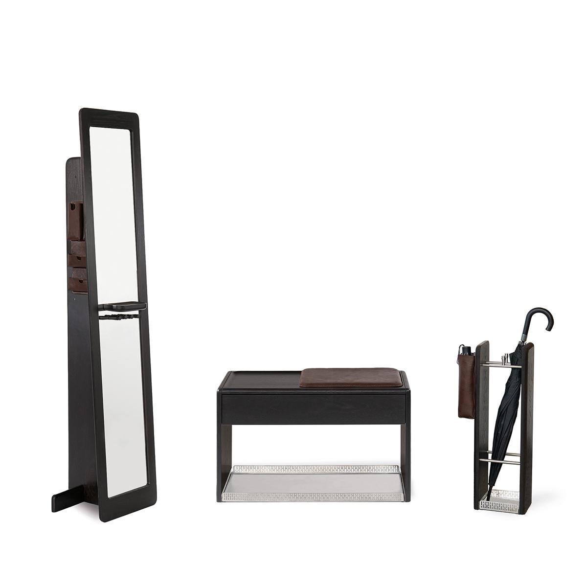 Bois Miroir d'entrée encadré de Wood - Série HOL en vente