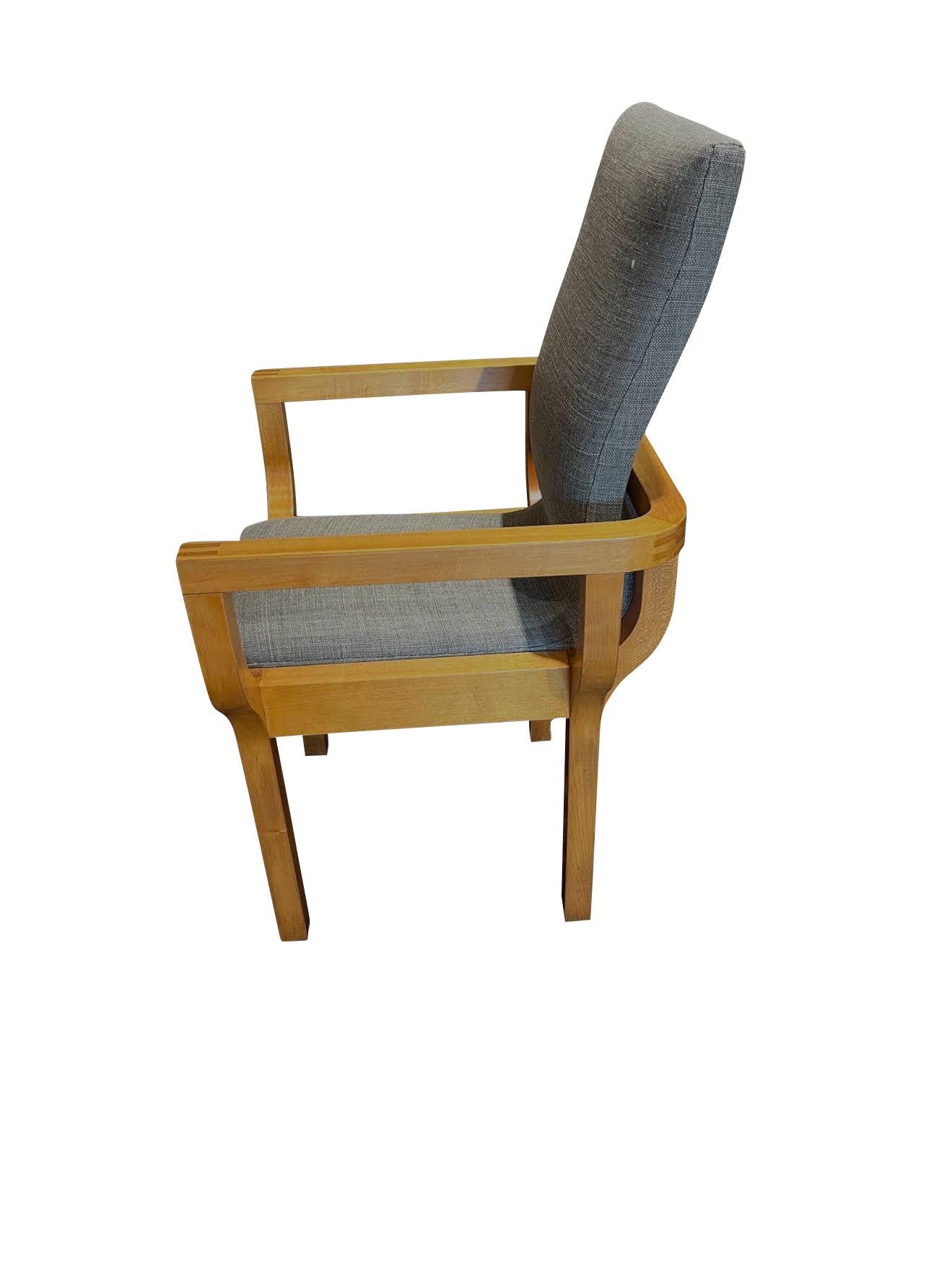 Wood Framed Pull Up Chairs By John Makepeace, C.N., England, 1970s In Good Condition For Sale In New York, NY