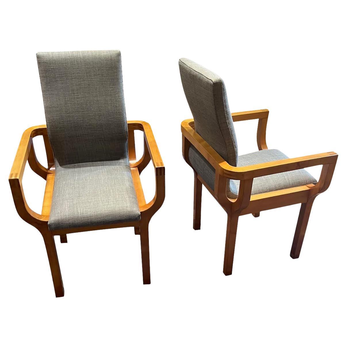 Wood Framed Pull Up Chairs By John Makepeace, C.N., England, 1970s For Sale